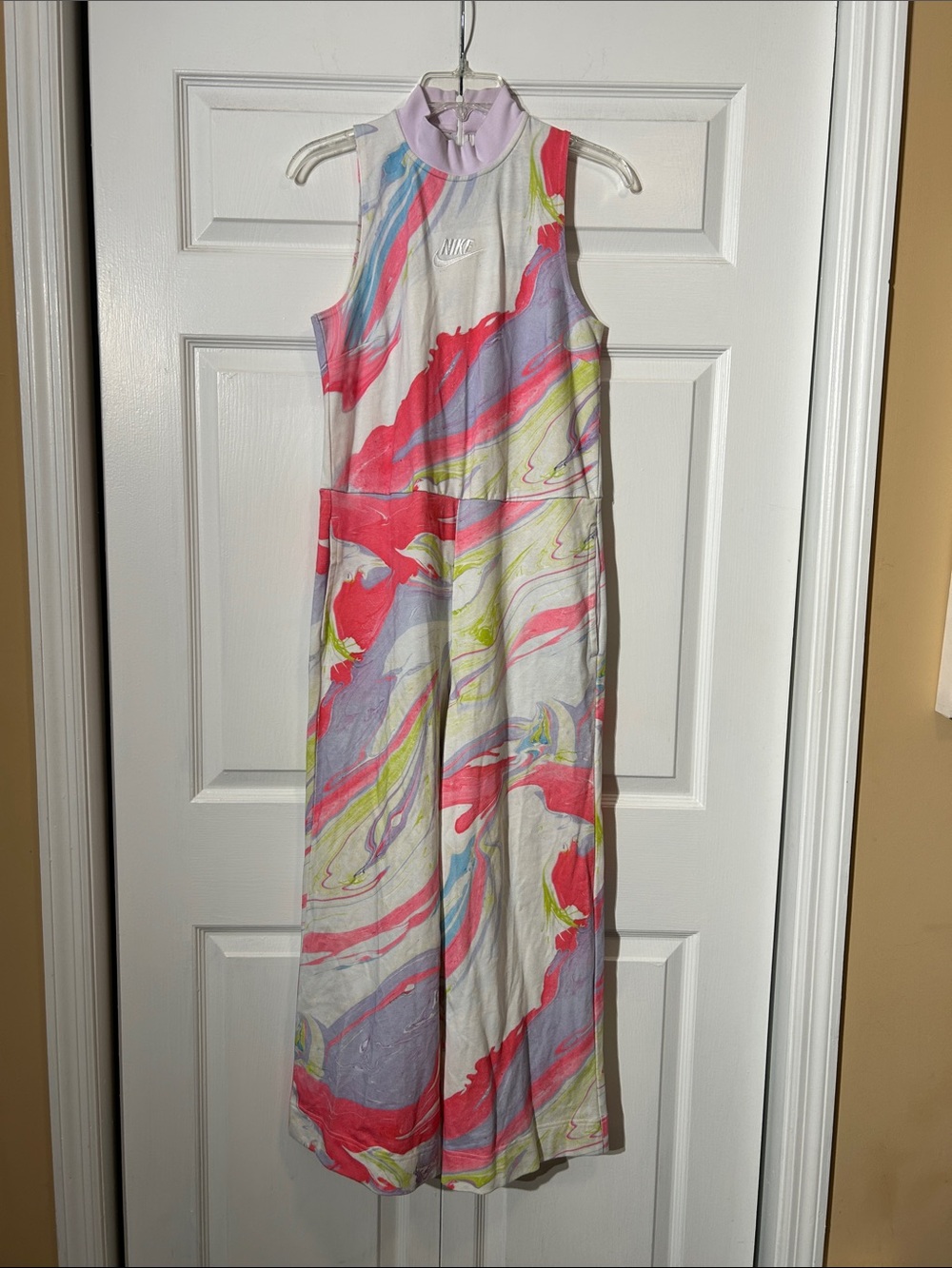 NWT Nike Multicolor Marble Mock Neck Sleeveless Jumpsuit CW4789-902 Size S Small